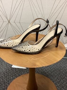 Adrienne Vittadini Shoes, 9 1/2, black patent and clear